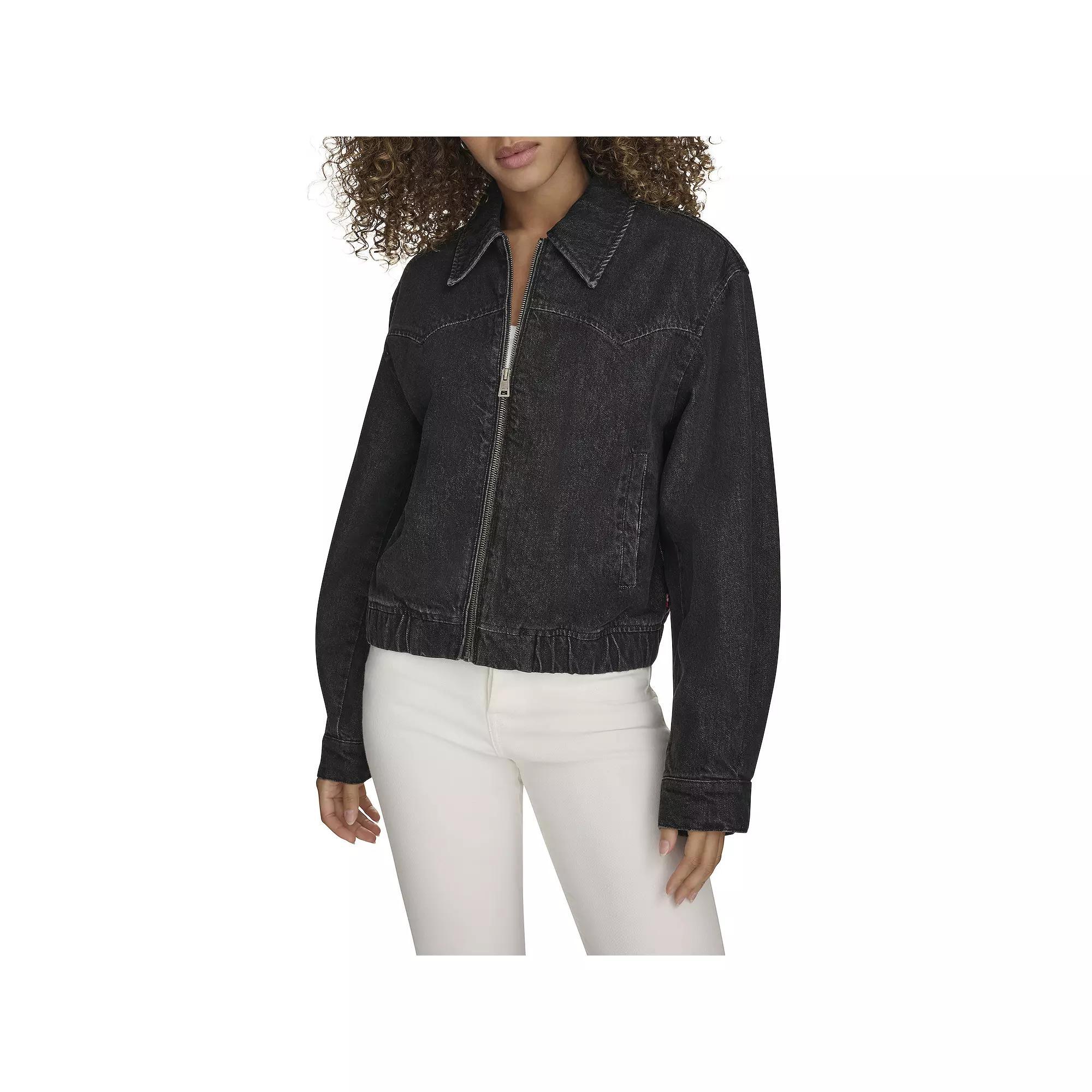 Womens Levis Denim Western Bomber Jacket Product Image