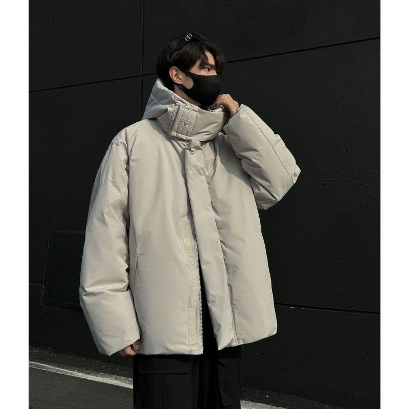 Plain Hooded Puffer Coat Product Image