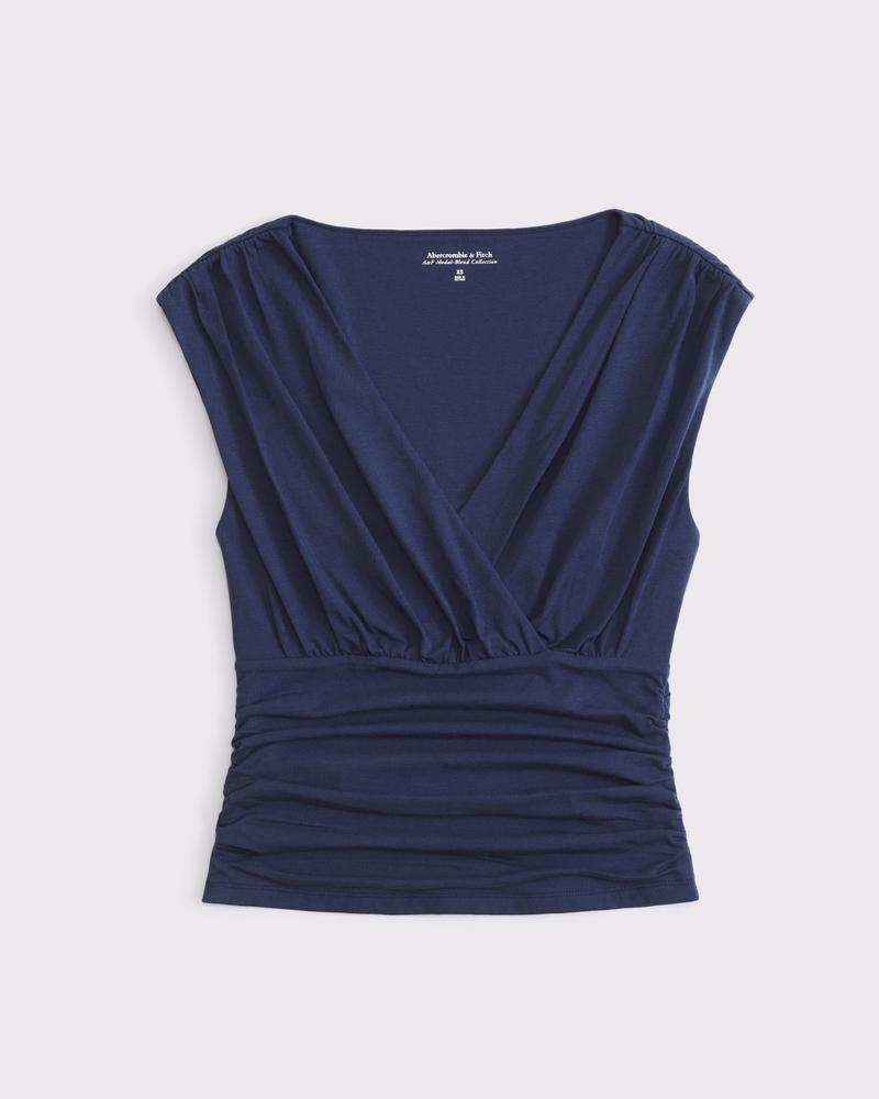 Ruched V-Neck Top Product Image