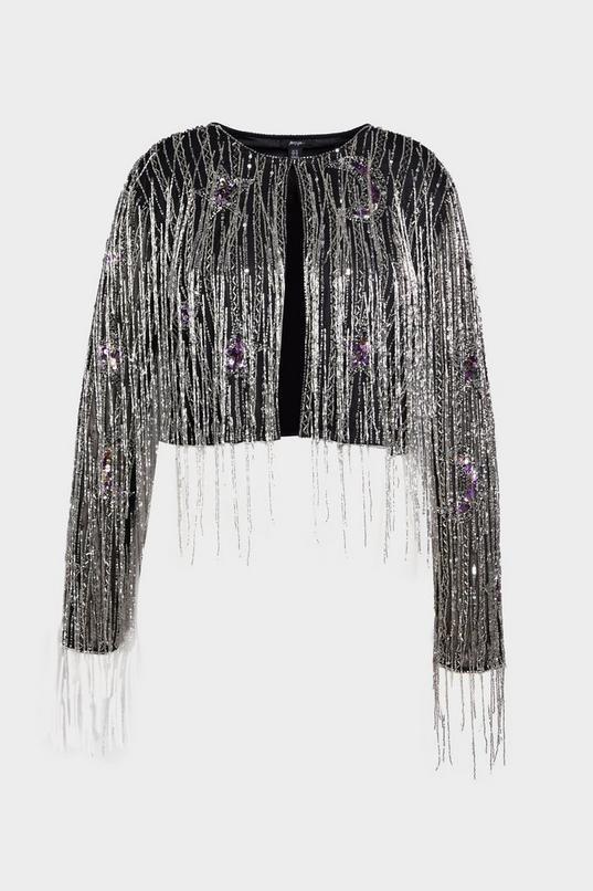Plus Moon And Star Sequin Tassel Jacket Product Image