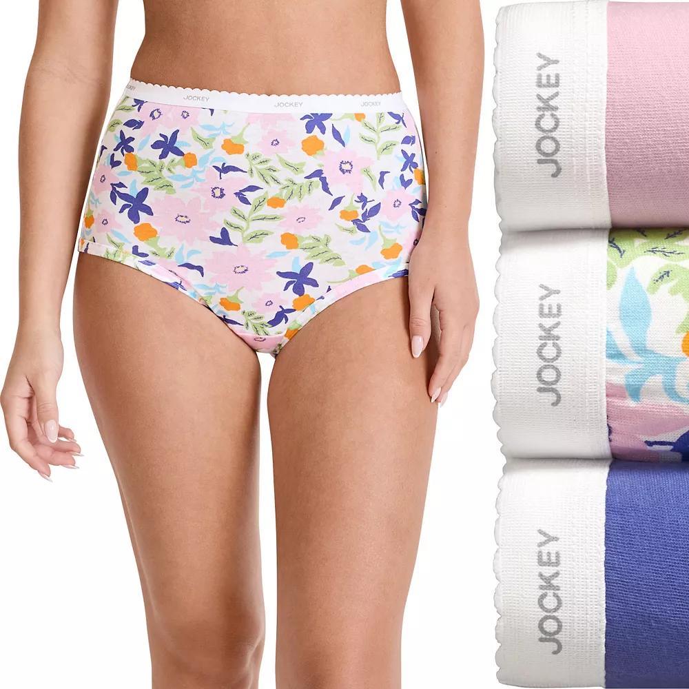 Plus Size Jockey® Classics 3-pk. Brief Panty Set 9483, Women's, Brush Floral Product Image