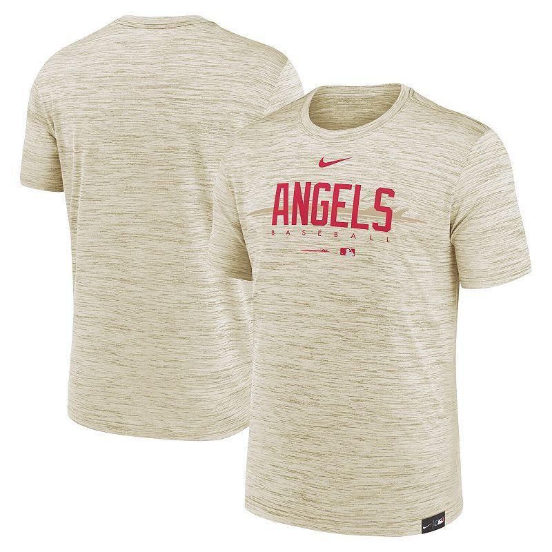 Mens Nike Cream Los Angeles Angels City Connect Velocity Practice Performance T-Shirt Product Image