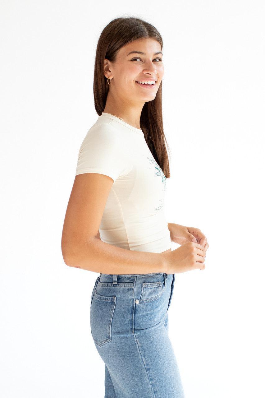 Oatmeal Celestial Crop Tee Product Image