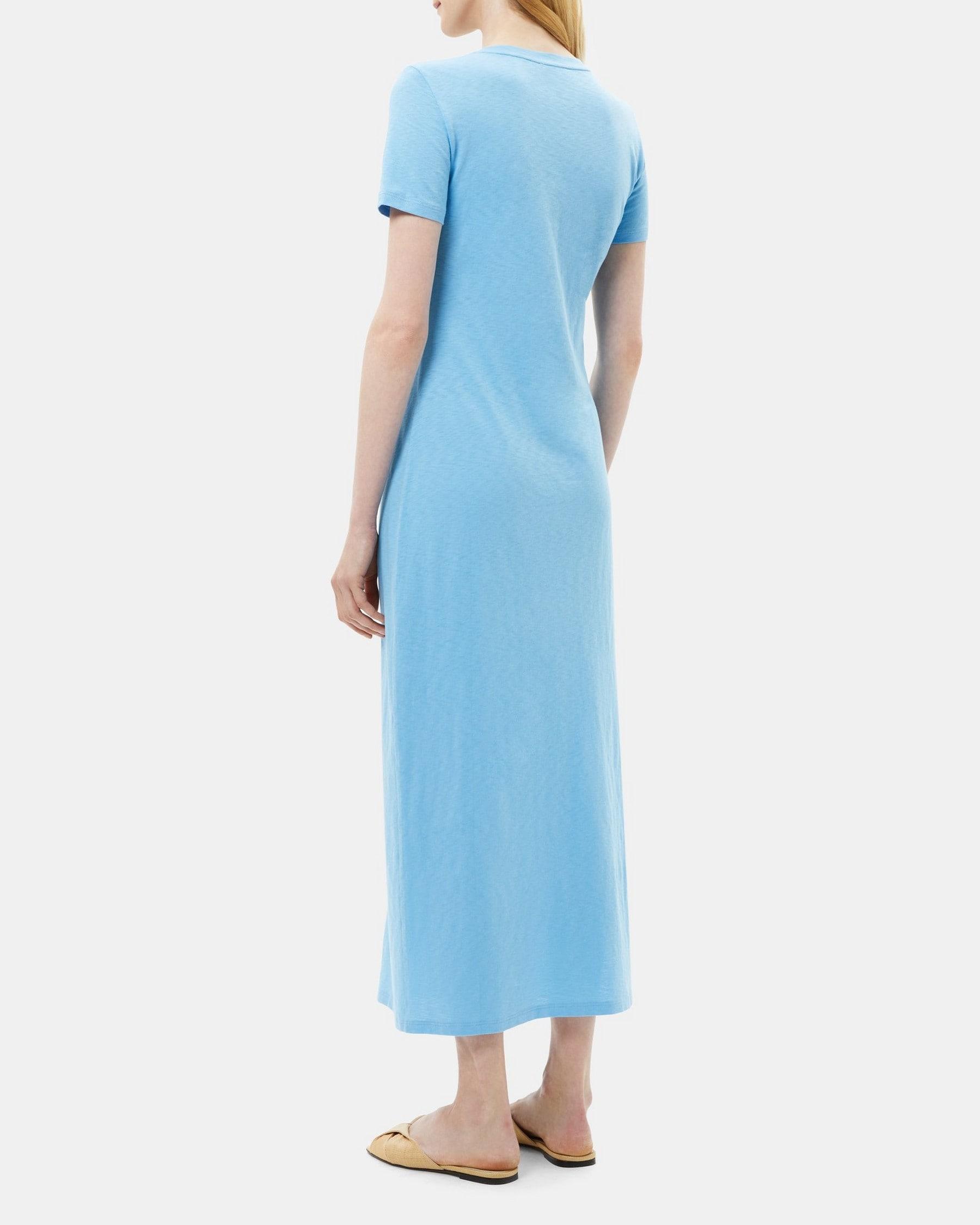 Henley Maxi Dress in Slub Cotton Product Image