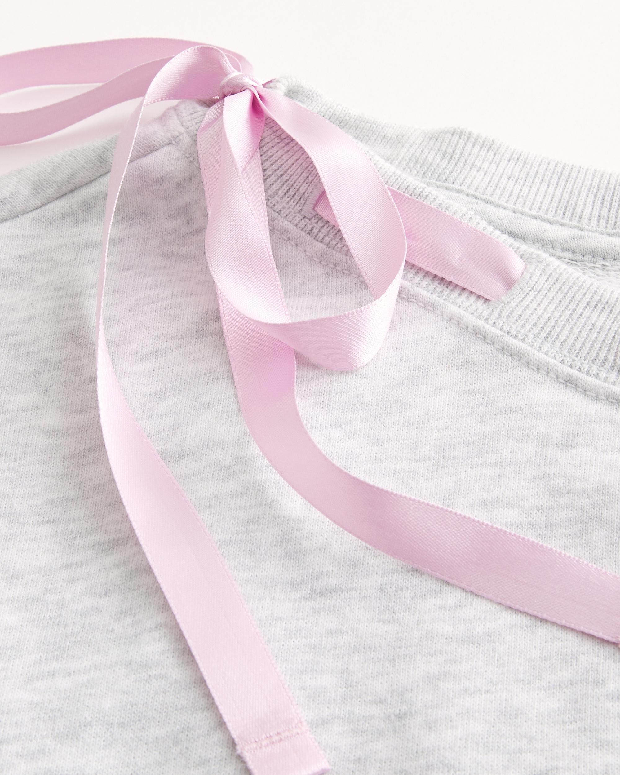 Off-the-Shoulder Tie Sweatshirt Product Image