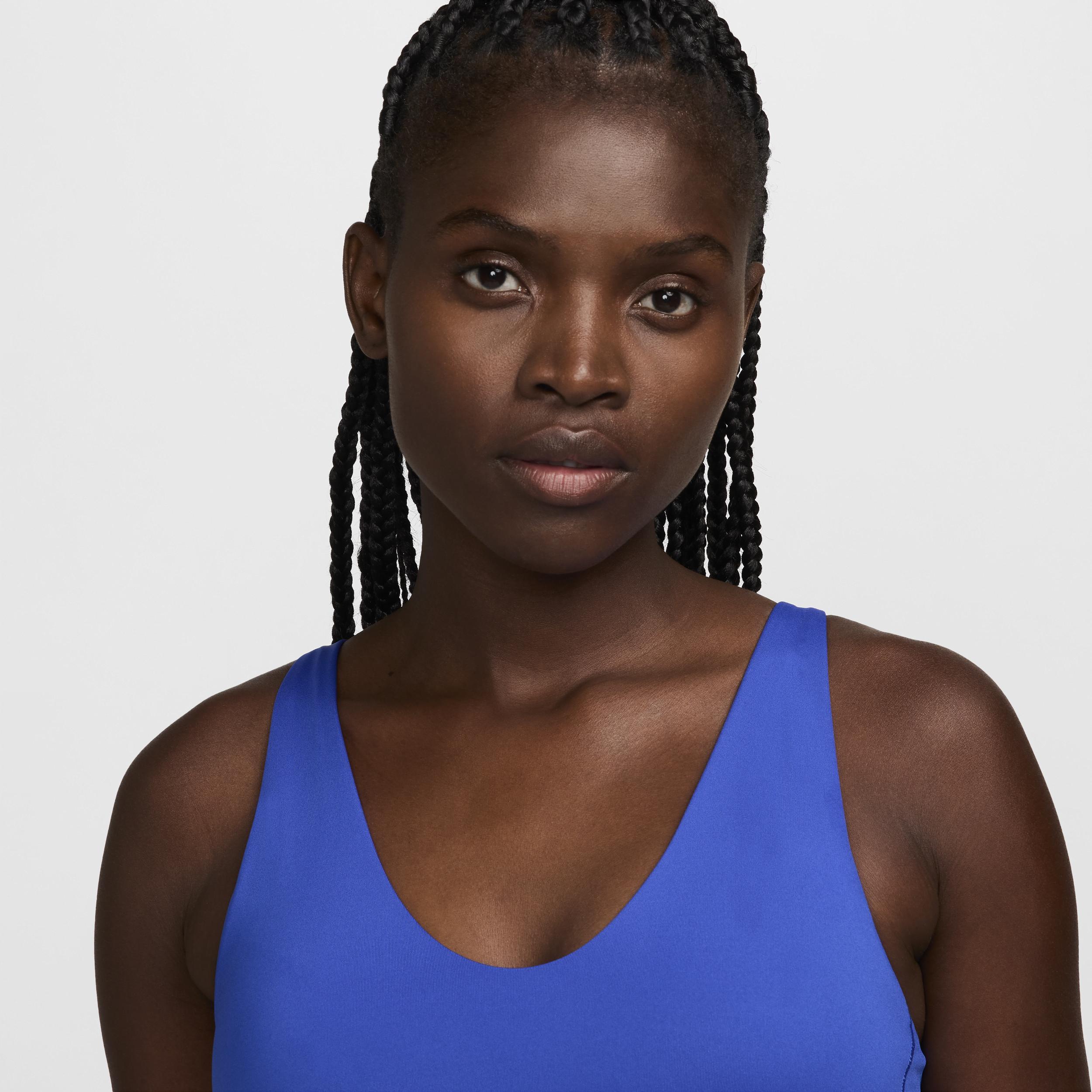 Nike Womens Pro Indy Plunge Bra Bold - Hyper Royal/Deep Royal/White Product Image