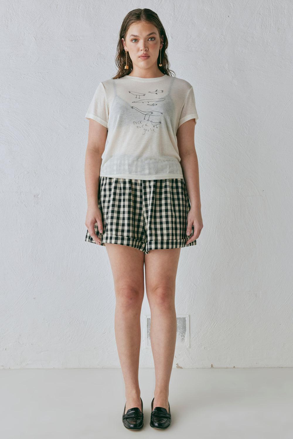 Freda Shorts Black Check Product Image