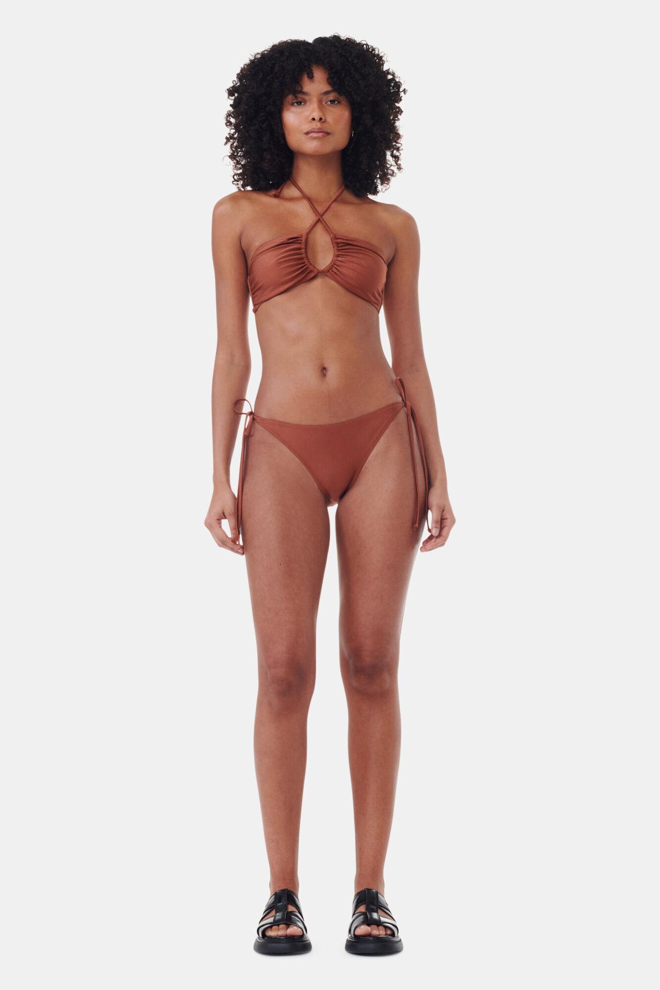 Brown Open Bandeau Bikini Top Product Image