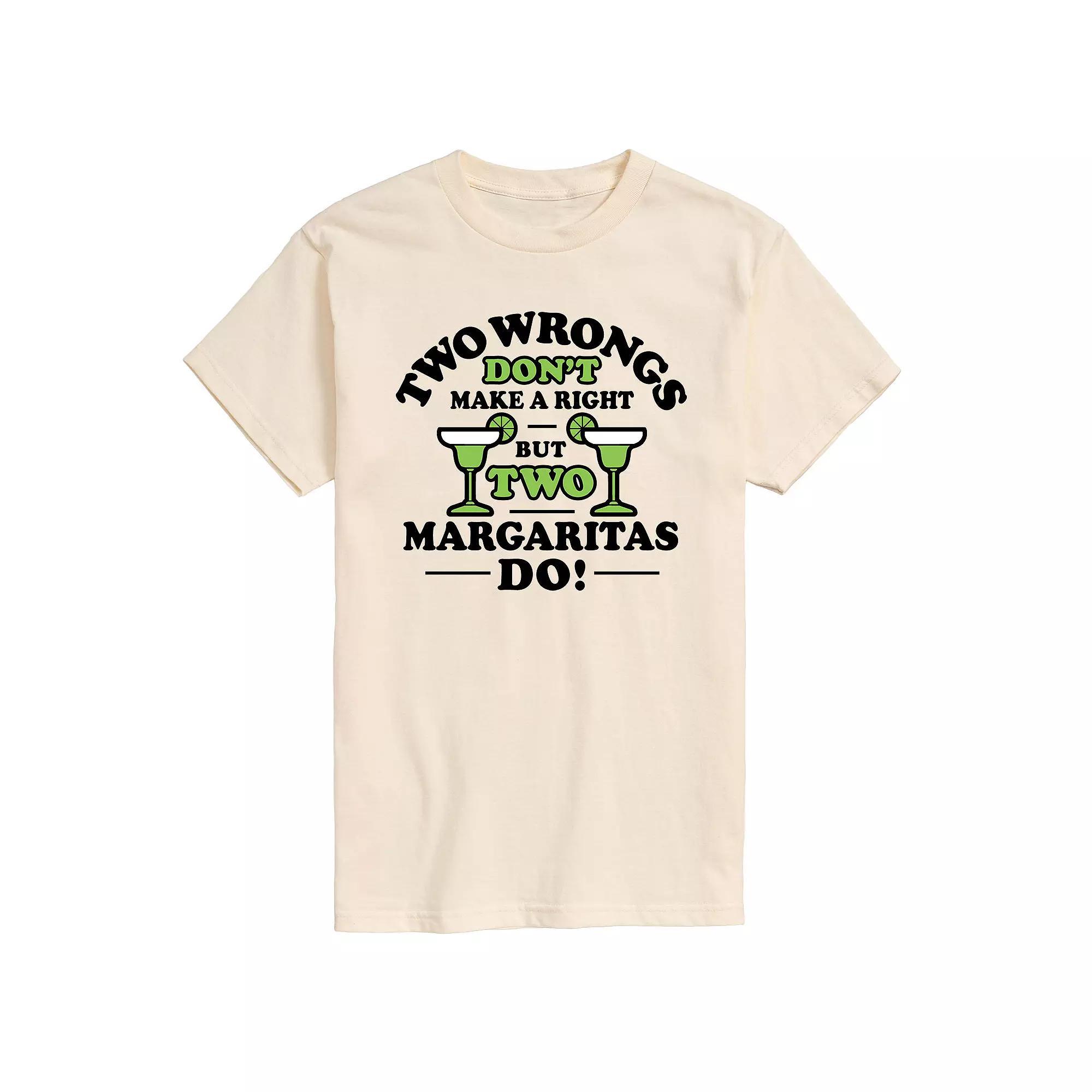 Men's Two Wrongs Right Margaritas Graphic Tee,  Product Image