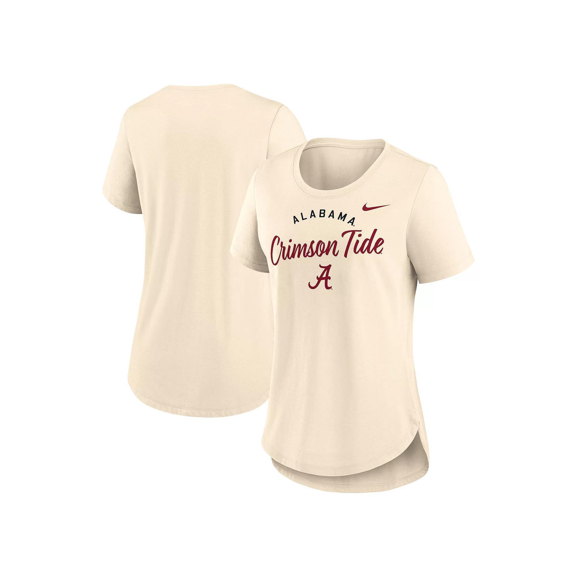 Women's Nike  Tan Alabama Crimson Tide Script Logo Tri-Blend T-Shirt, Size: Medium, Team Product Image