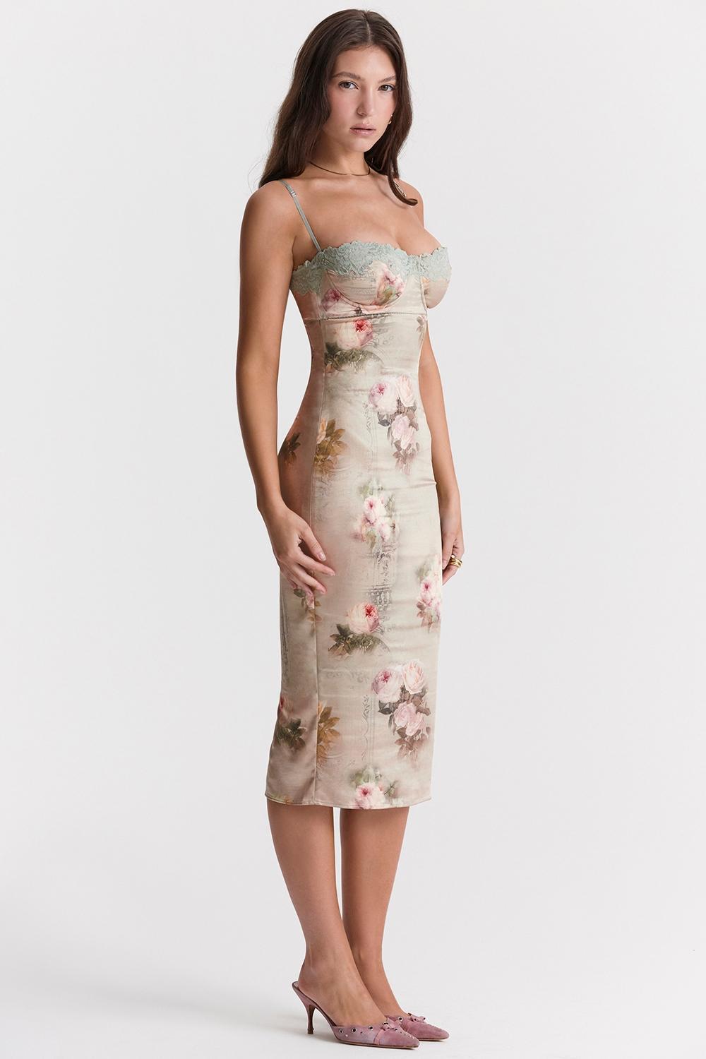 Venus  vintage floral midi dress Product Image