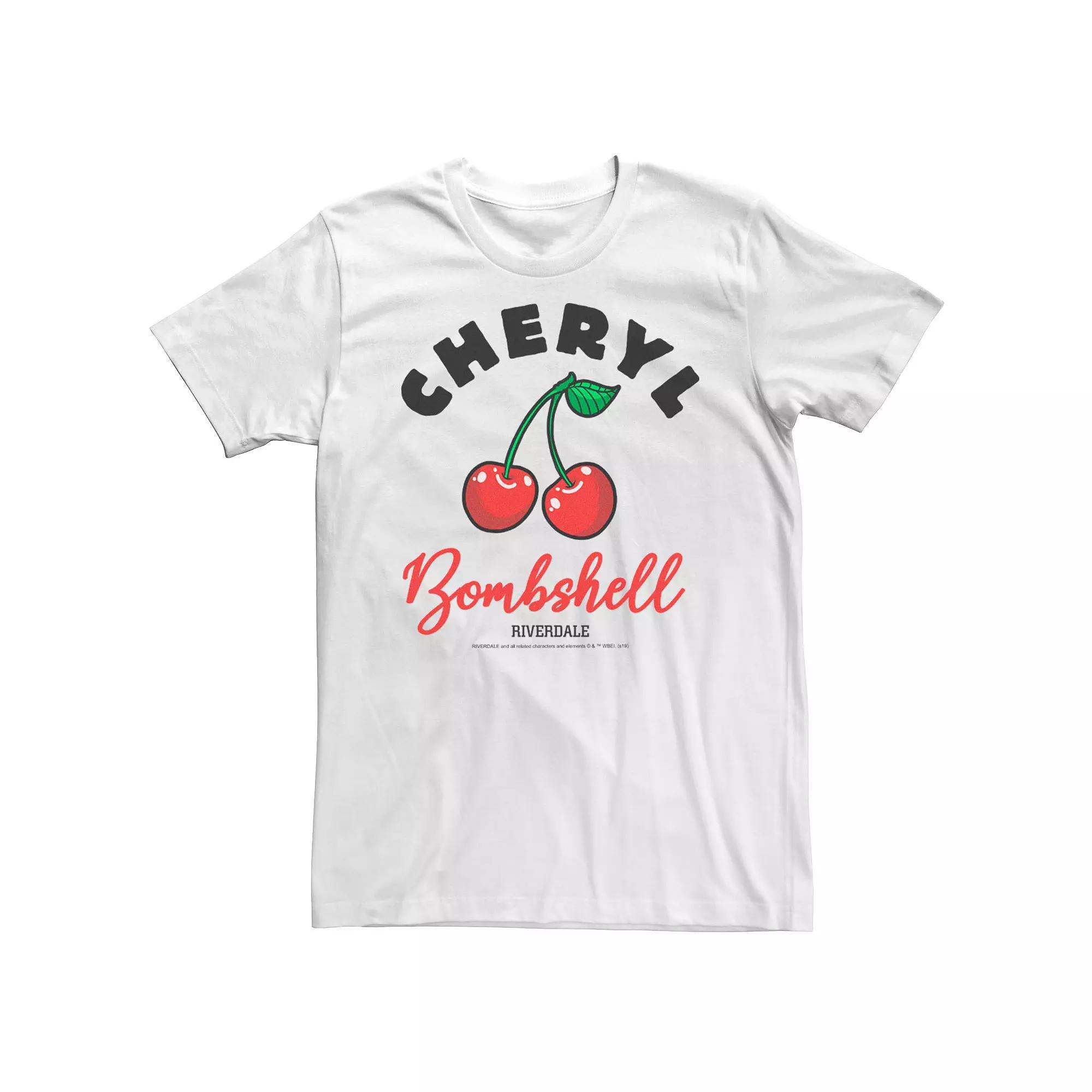 Men's Riverdale Cheryl Bombshell Cherry Logo Tee, Size: Medium, White Product Image