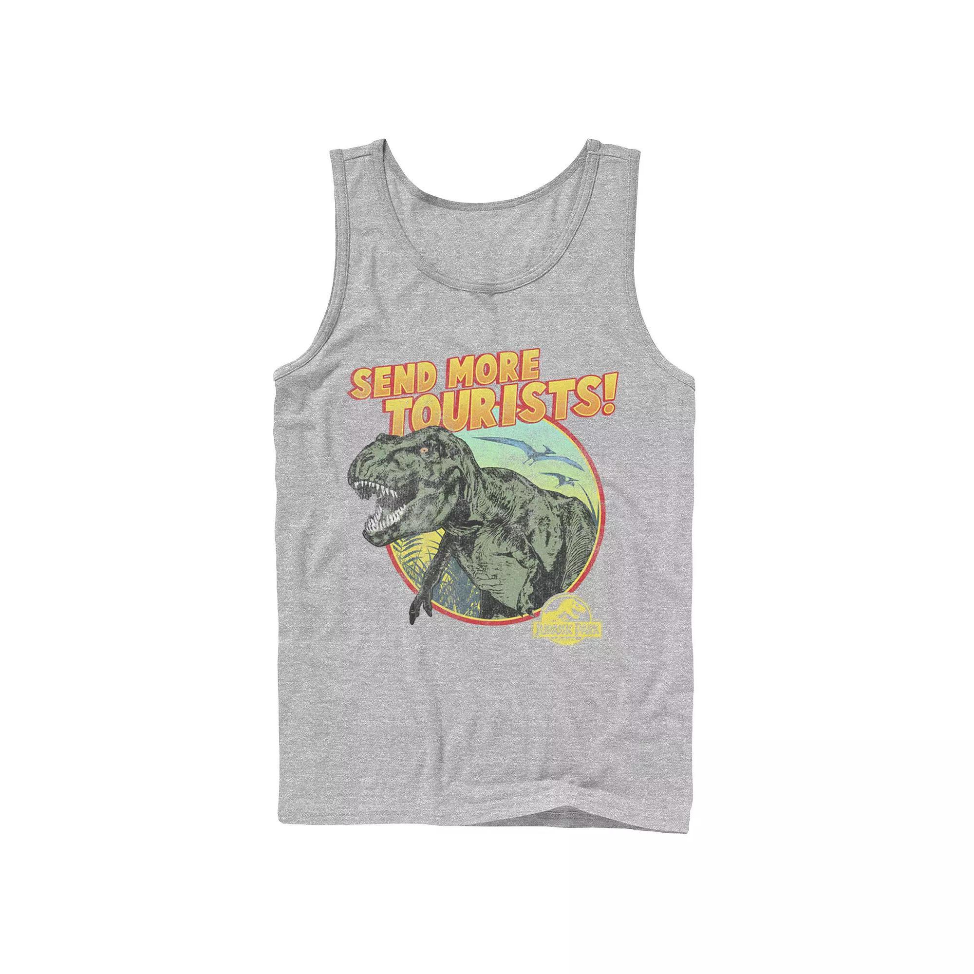 Men's Jurassic Park T-Rex Send More Tourists Tank Top,  Product Image