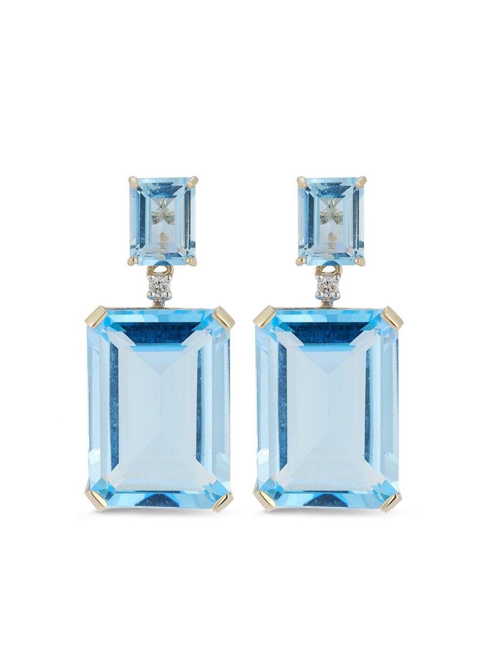 MATEO 14kt Yellow Gold Blue Topaz Drop Earrings Product Image