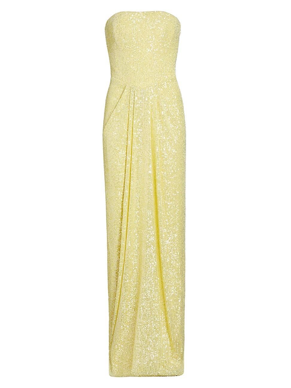Womens Sequined Strapless Column Gown Product Image