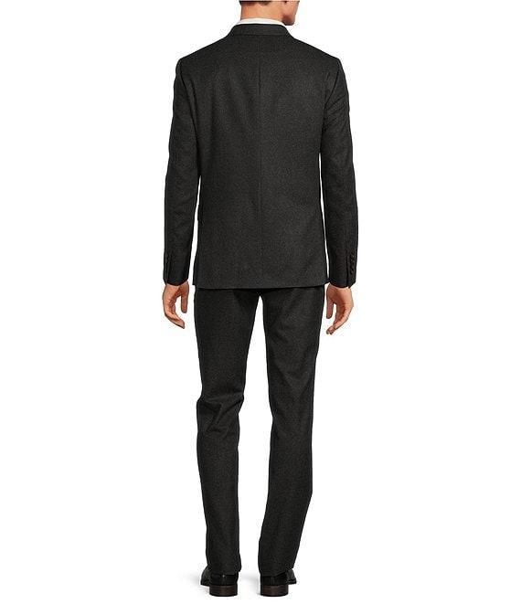 Hickey Freeman Modern Fit Flat Front Solid Flannel 2-Piece Suit Product Image