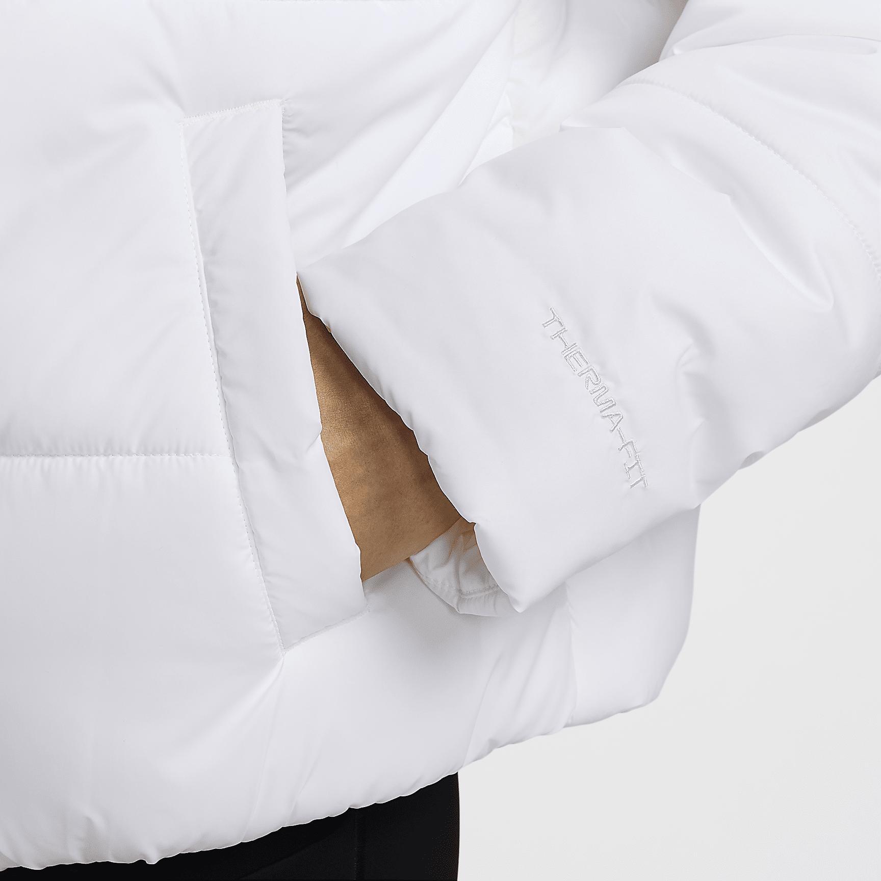 Womens Nike Sportswear Classic Puffer Therma-FIT Loose Hooded Jacket | FZ5899-100 Product Image