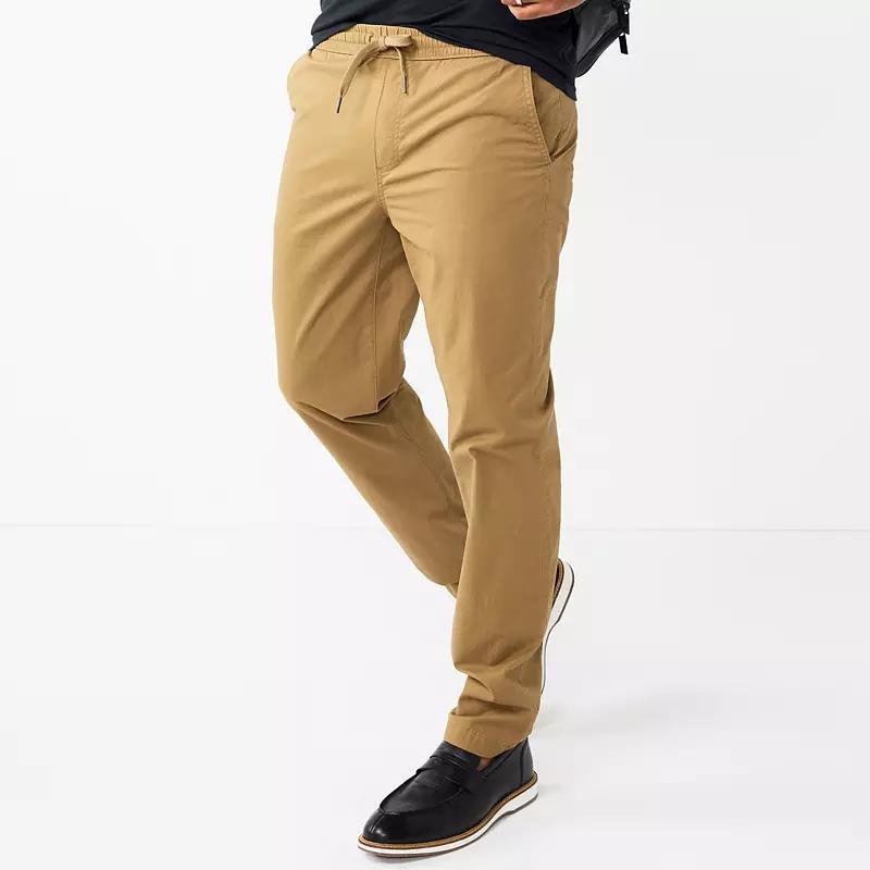 Men's Sonoma Goods For Life® Slim-Fit Pull-On Pants, Size: XL, Wood Grain Product Image