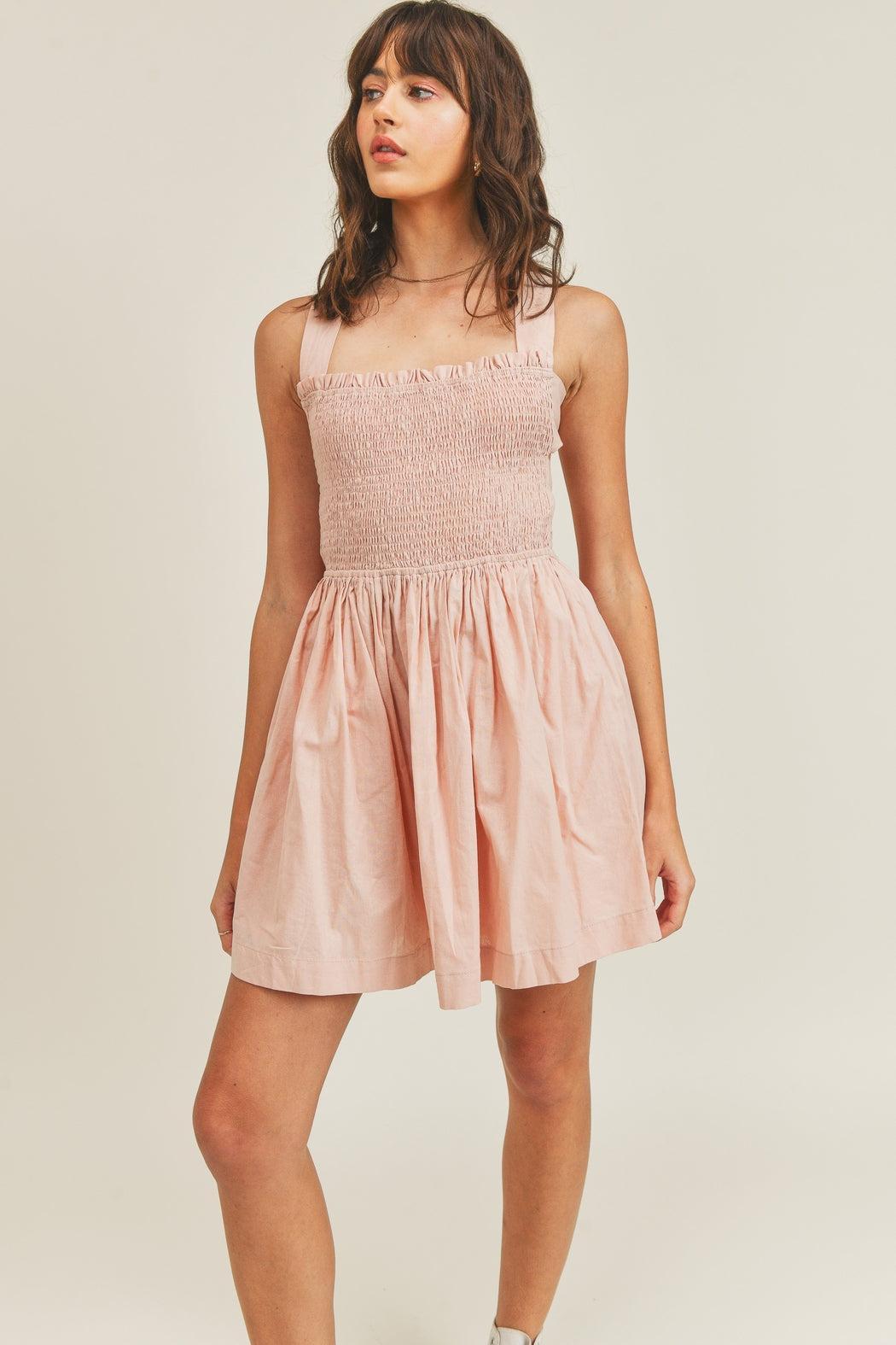 Smocked Cross Back Dress Product Image