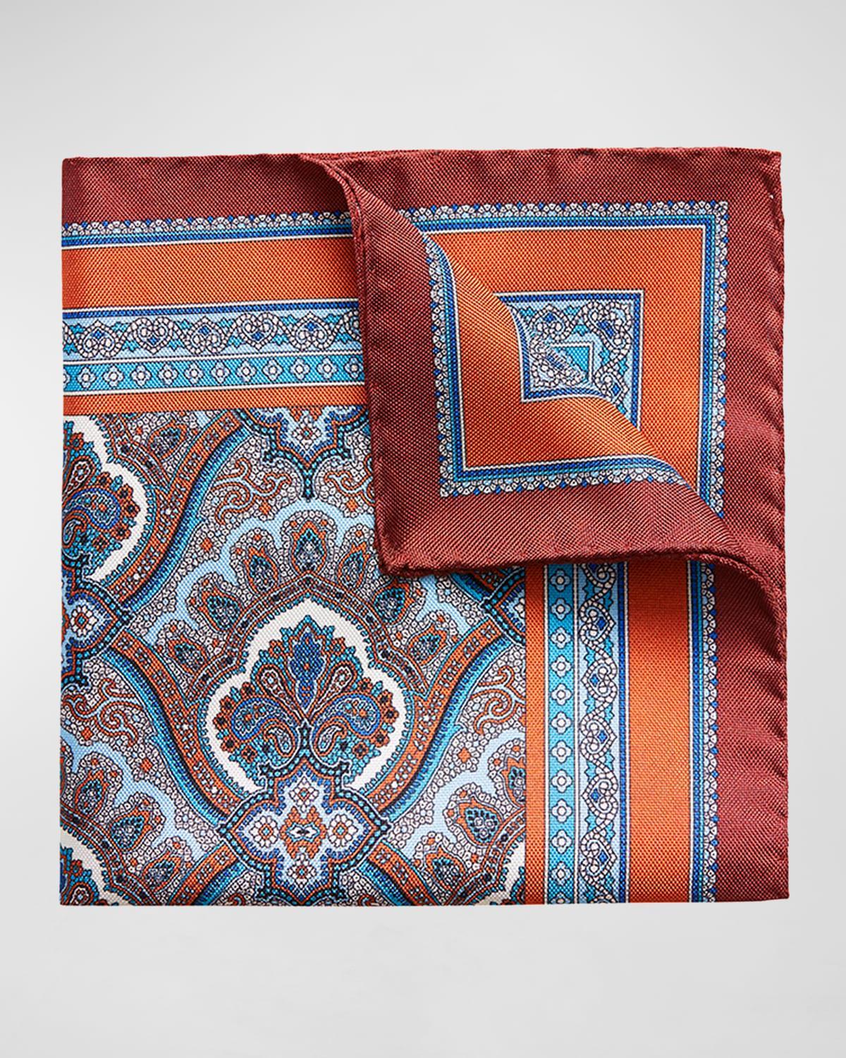 Eton Paisley Silk Pocket Square Product Image