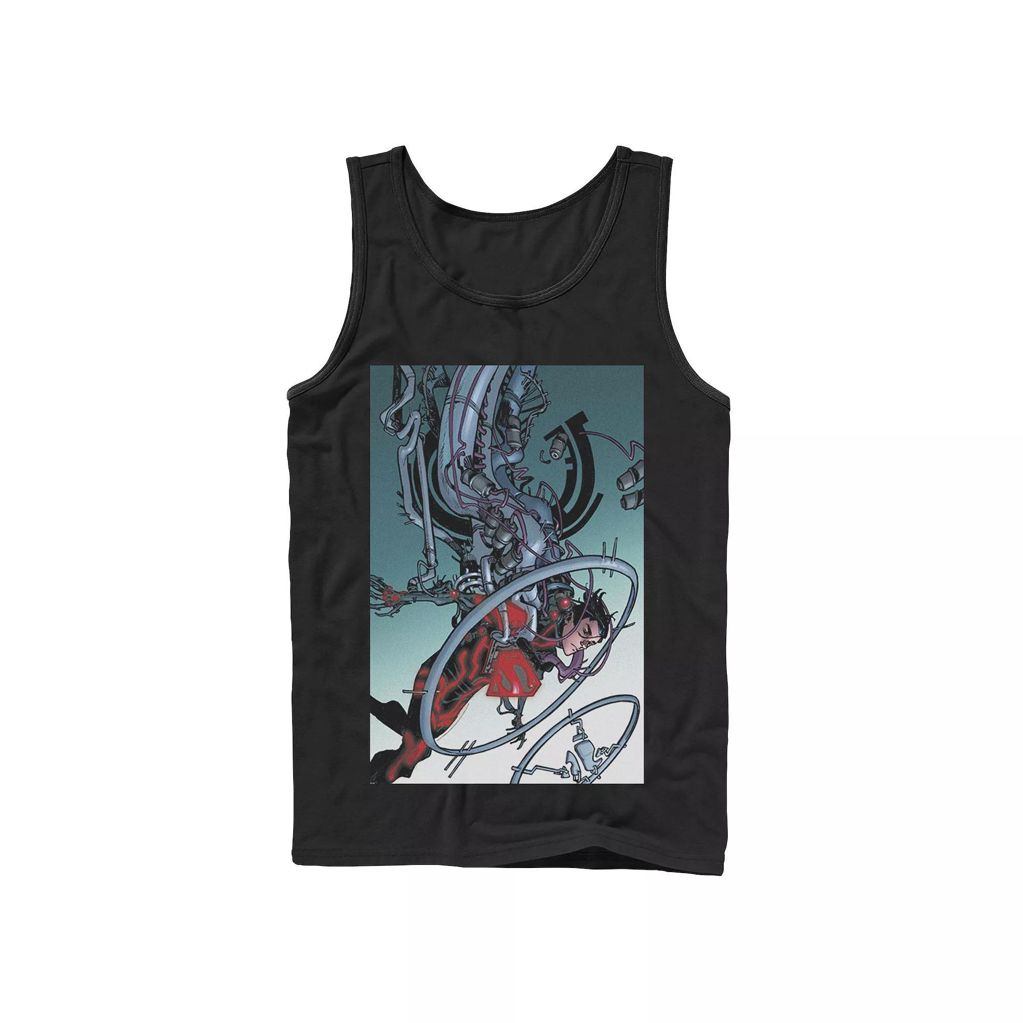 Men's DC Comics Superman Mechanics Comic Poster Tank Top, Size: Small, Black Product Image