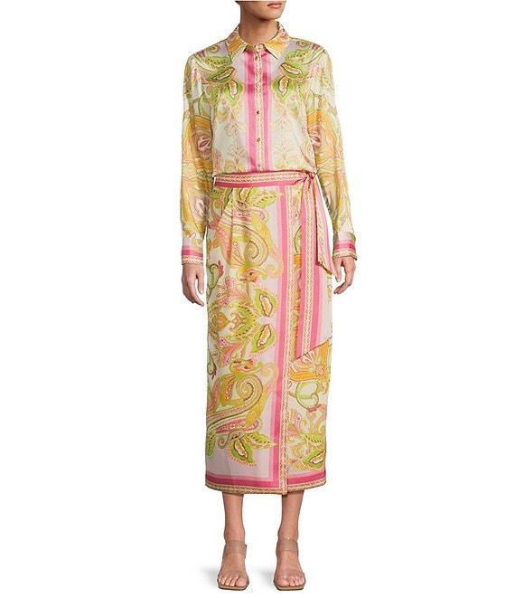 Antonio Melani Clio Satin Printed Wrap Coordinating Skirt Product Image