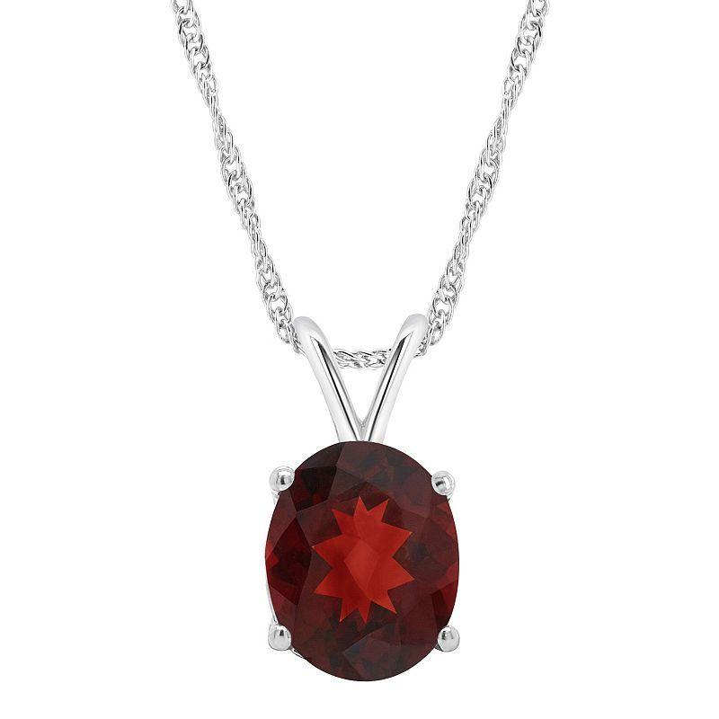 Alyson Layne 14k Gold Oval Garnet Pendant Necklace, Womens Product Image