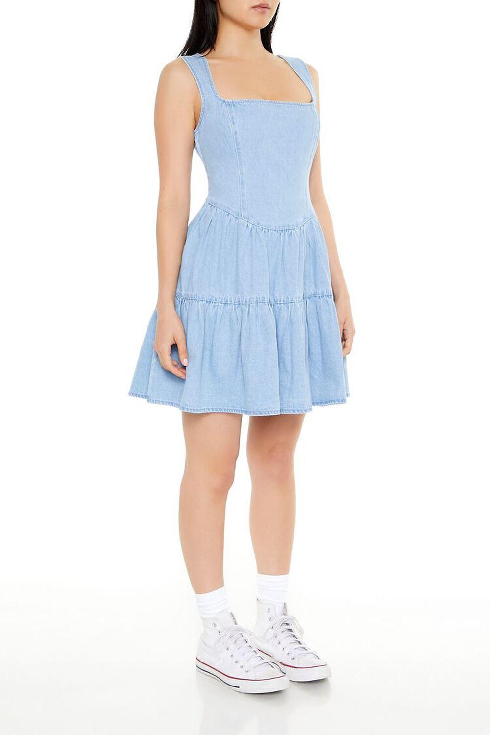 Chambray Fit & Flare Mini Dress | Forever 21 Product Image