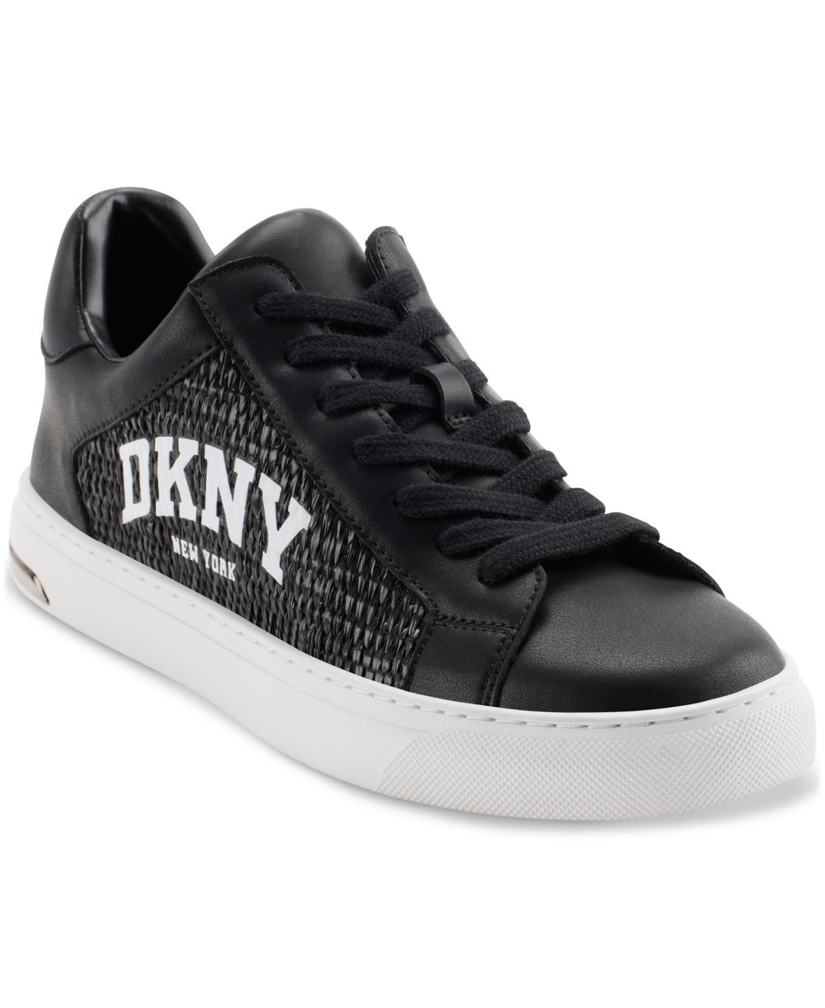 Dkny Womens Abeni Arch Raffia Logo Low-Top Sneakers - White/ Product Image