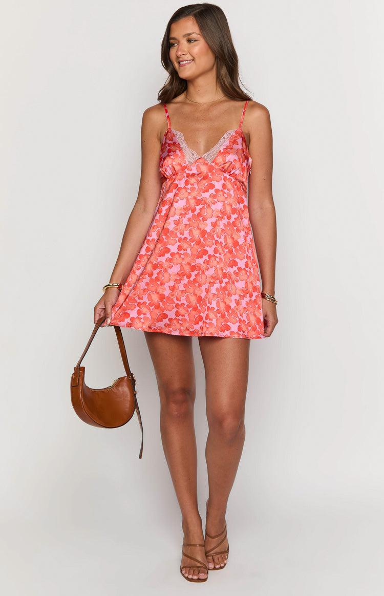 Mattie Orange Floral Mini Dress Product Image