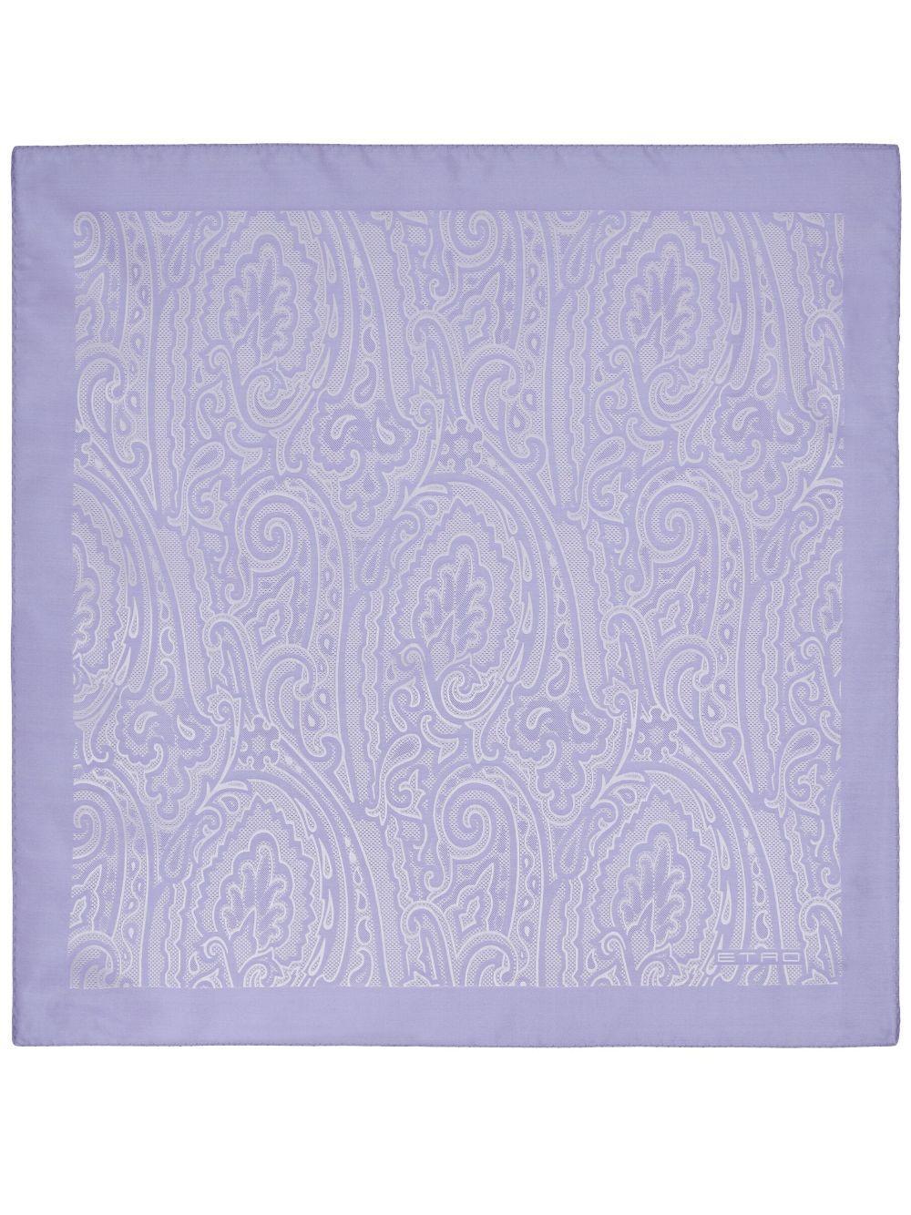 ETRO Jacquard Silk Pocket Square In Purple Product Image