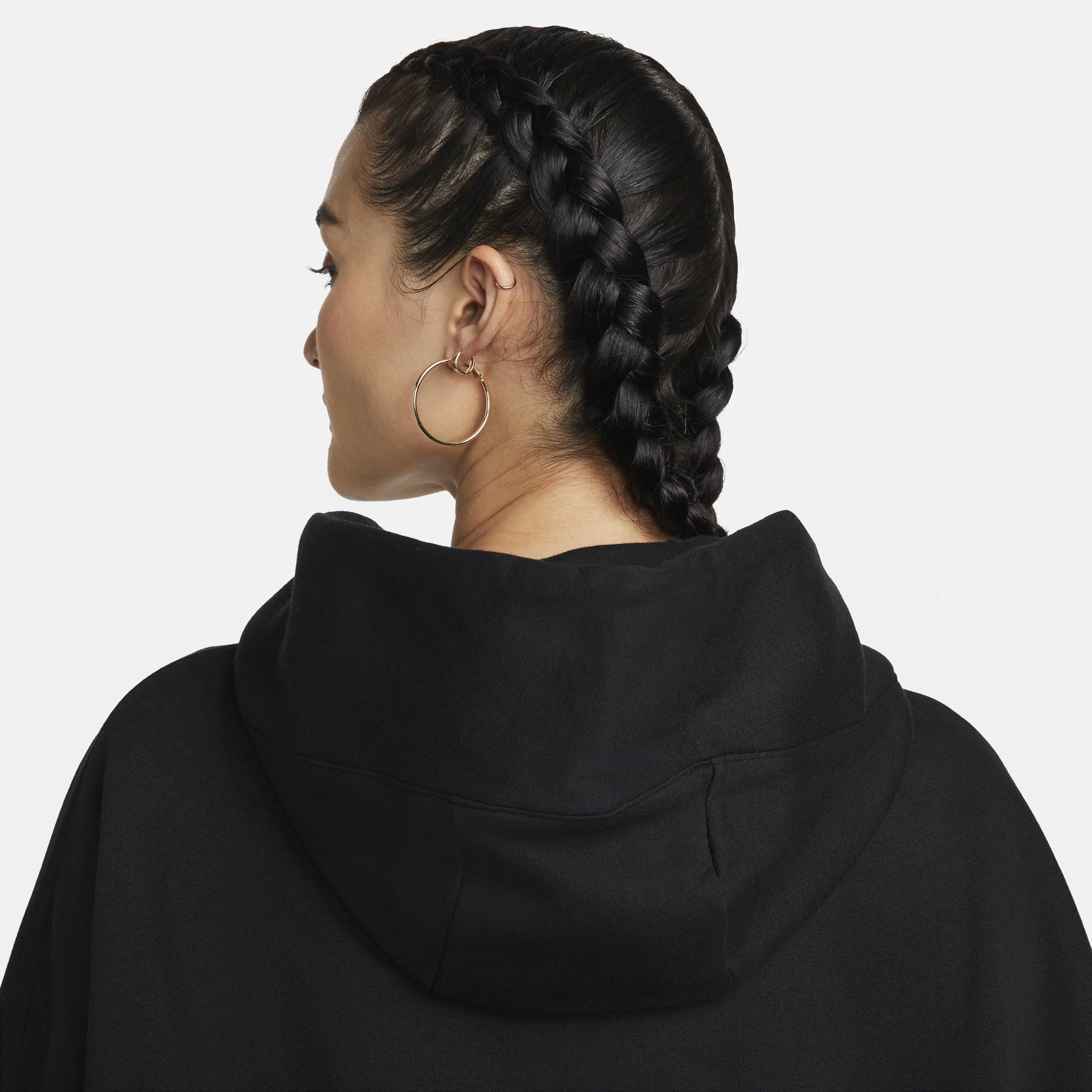 Nike Phoenix Fleece super oversized hoodie in black Product Image