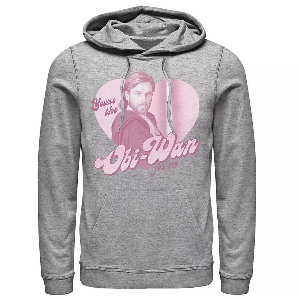Men's Star Wars "You're The Obi-Wan For Me" Heart Portrait Hoodie, Size: XL, Athletic Grey Product Image