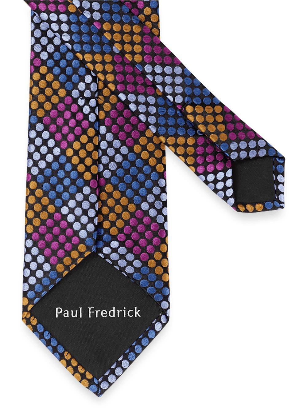 Geometric Woven Silk Tie - Multi Product Image