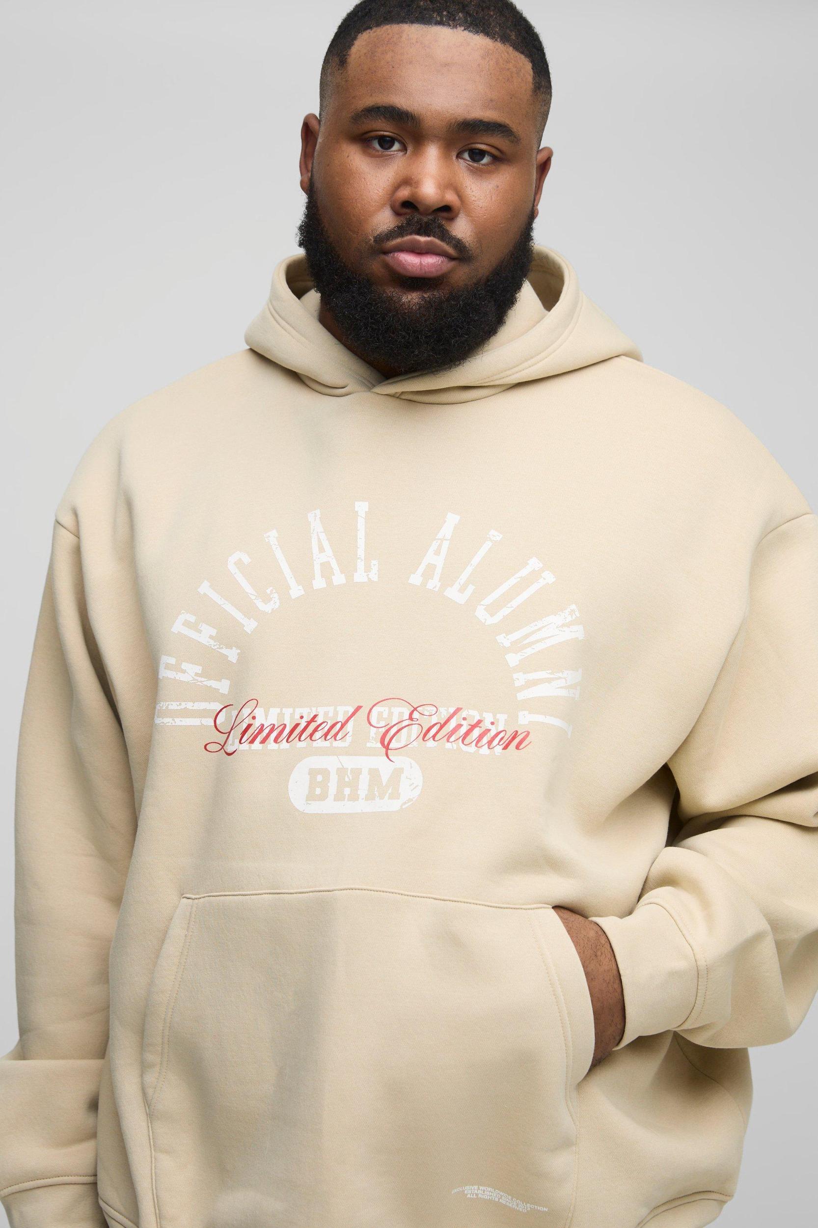 330GSM Plus Oversized Official Printed Hooded | boohooMAN USA Product Image