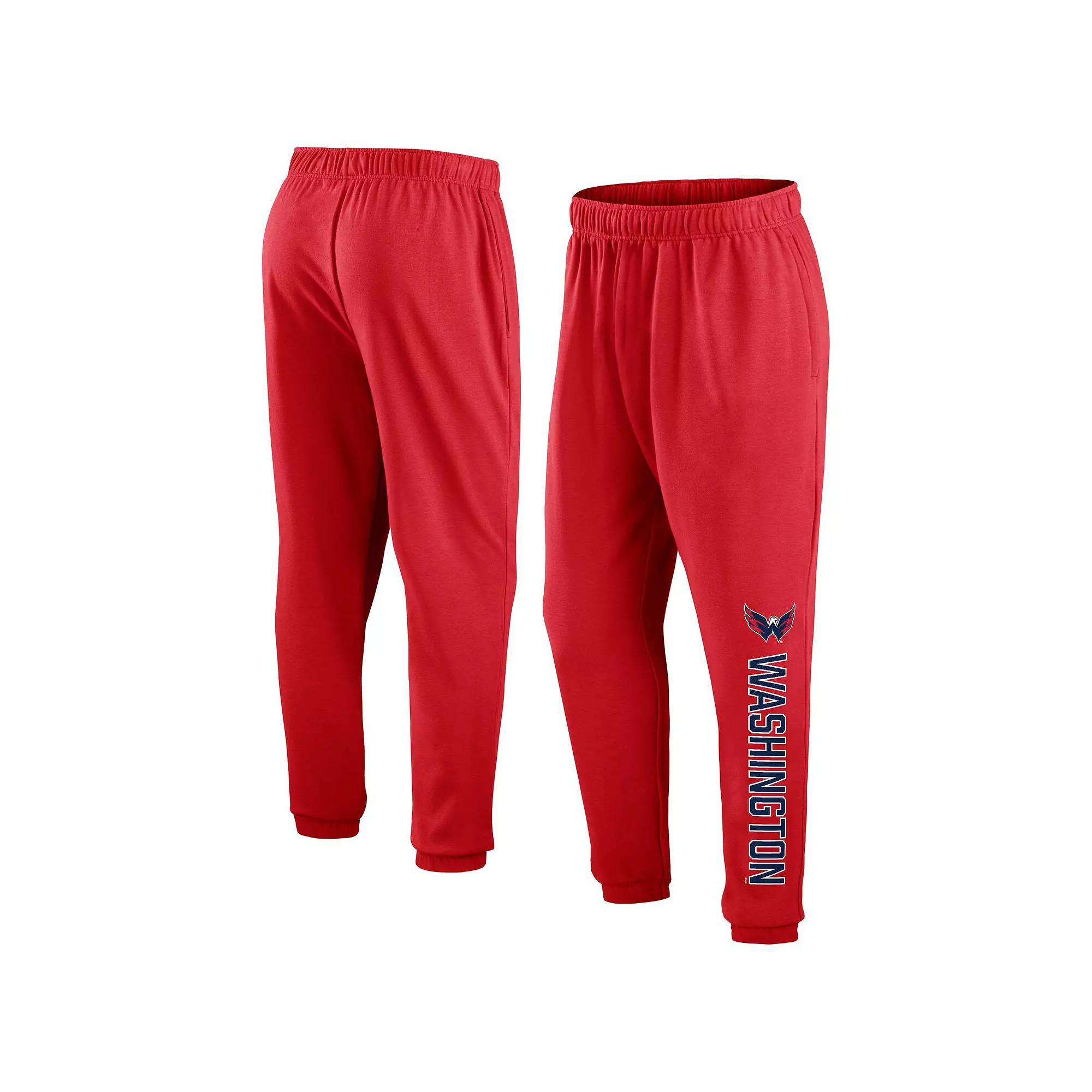 Men's Fanatics Branded Red Wisconsin Badgers Chop Block Fleece Sweatpants,  Product Image