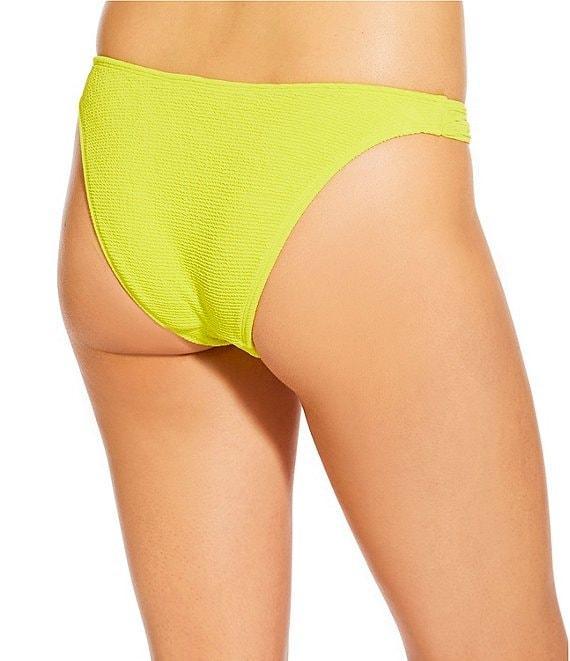 GB Solid Scrunchie Textured Tanga High Leg Hipster Swim Bottom Product Image
