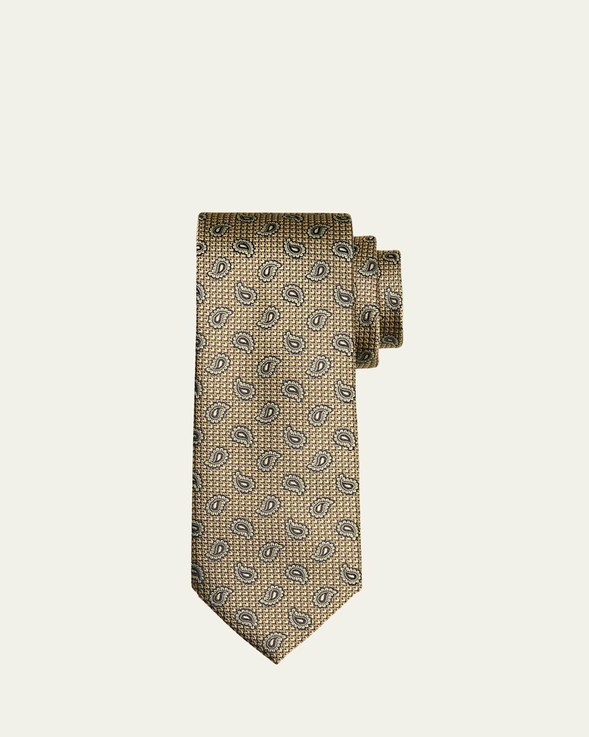 Mens Paisley Jacquard Silk Tie Product Image