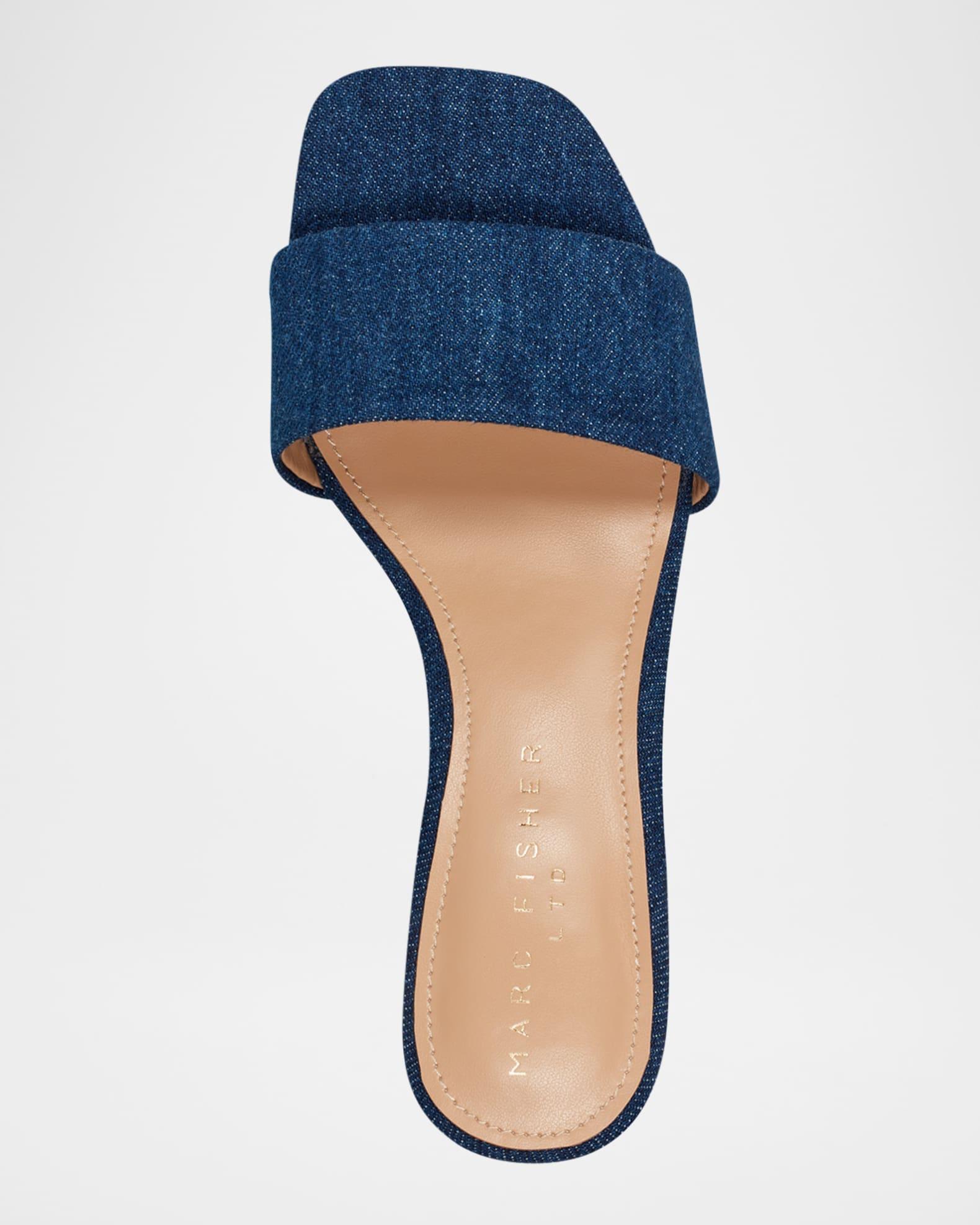 Olysa Denim Block-Heel Mule Sandals Product Image