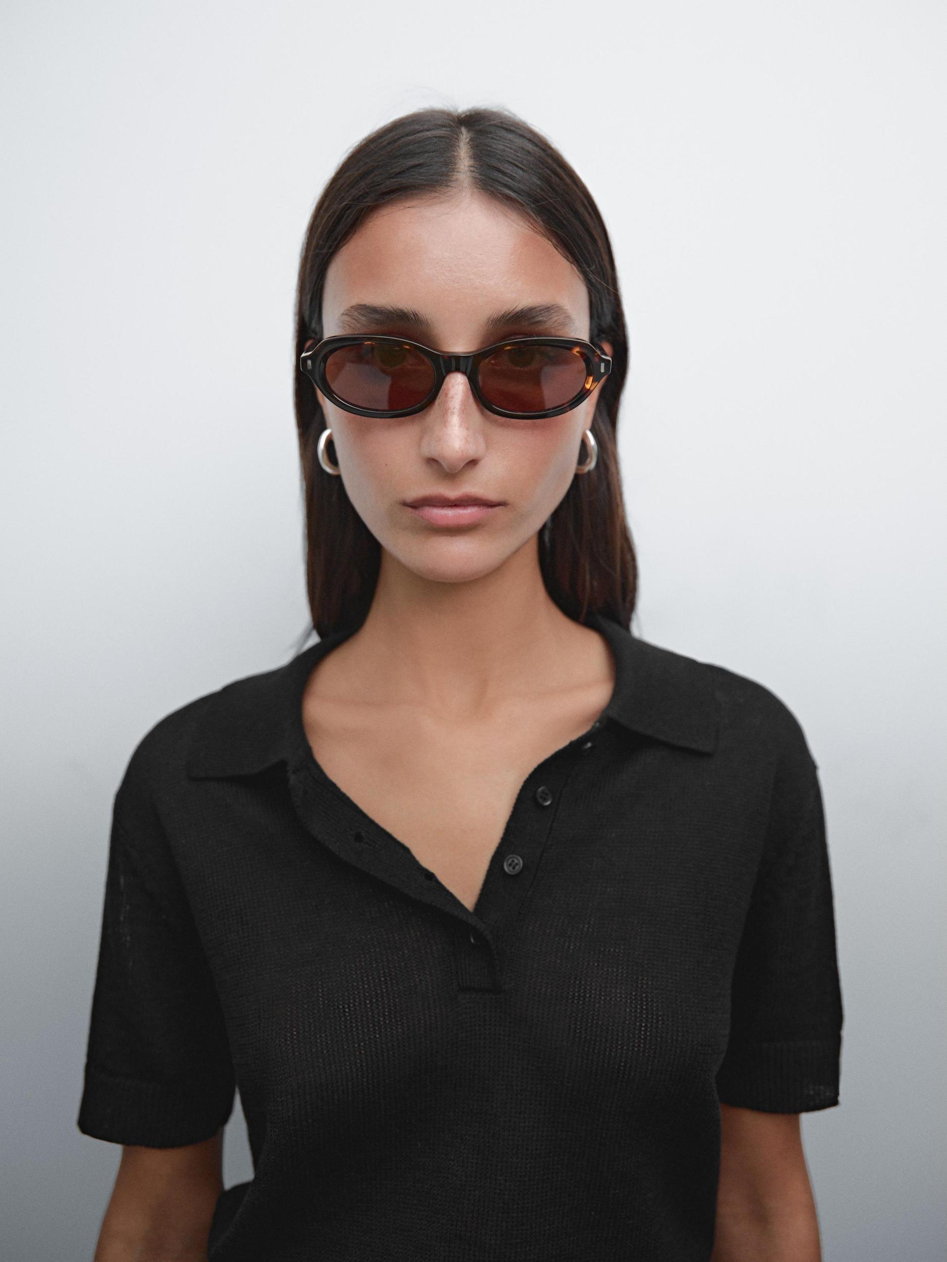 Openwork polo knit linen blend jumper Product Image