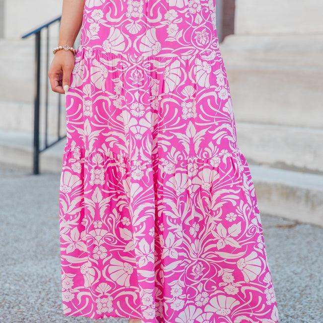 In This Moment Berry Printed Maxi Skirt FINAL SALE Product Image