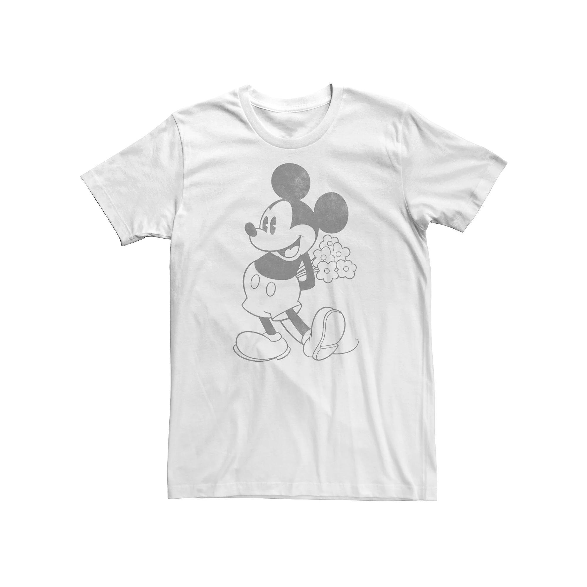 Big & Tall Disney Mickey Mouse Holding Flowers Vintage Portrait Tee, Men's,  Product Image