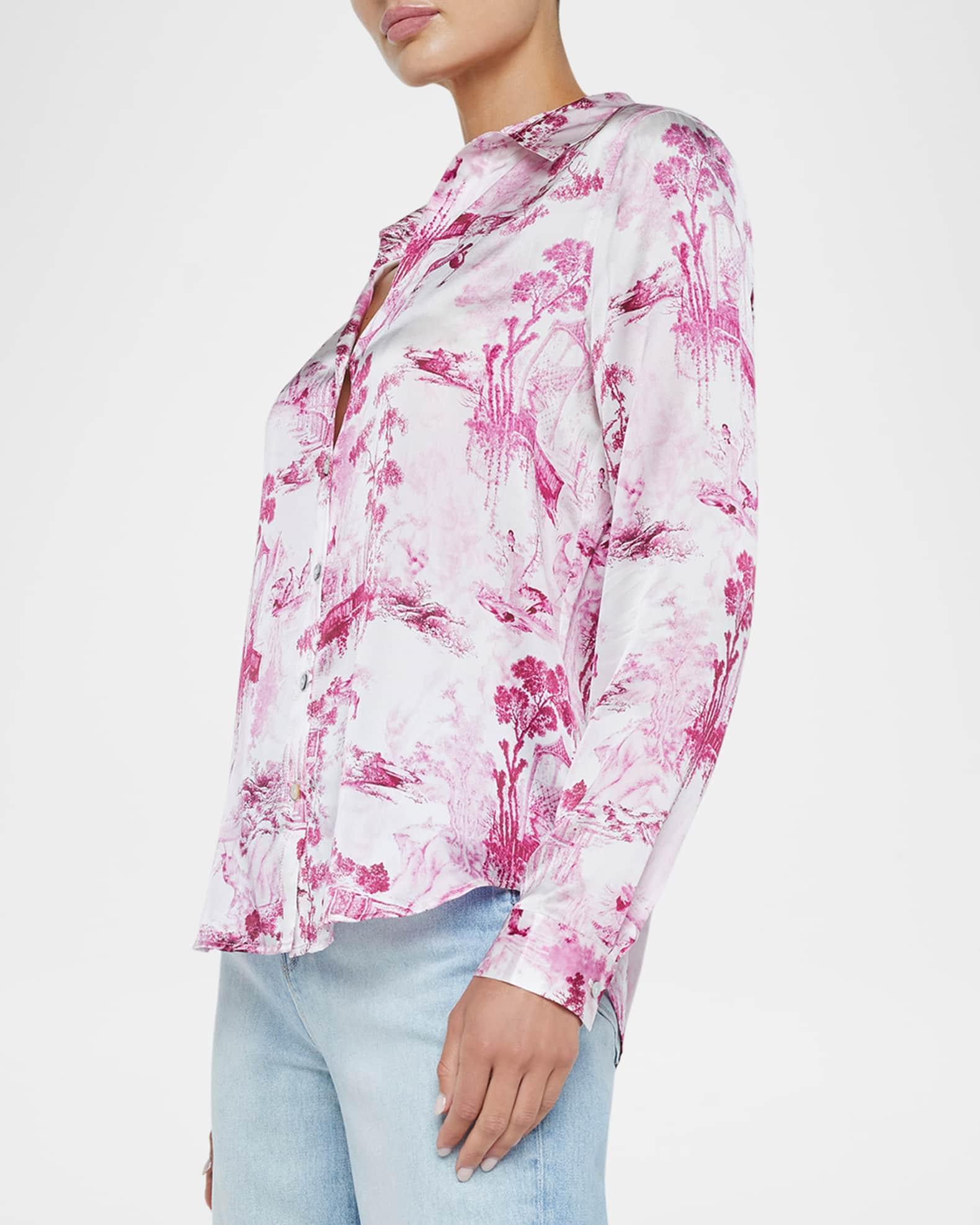 Tyler Toile Button-Front Silk Blouse Product Image