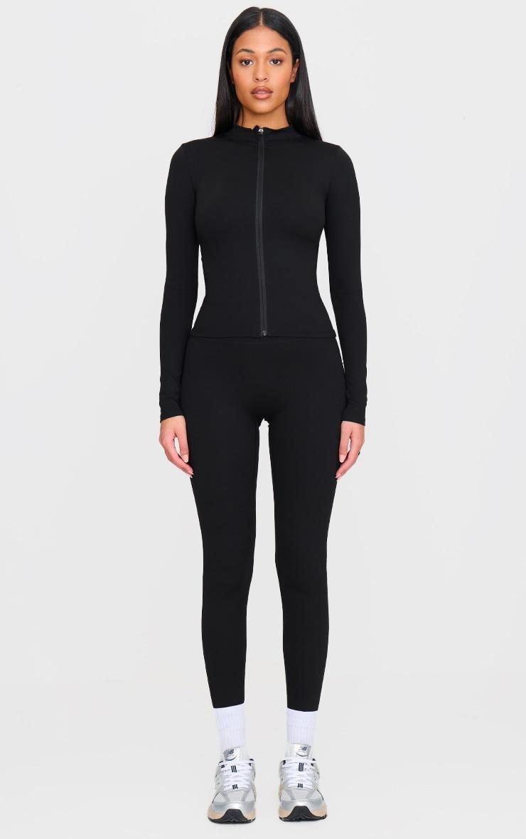 Tall Black Basic Sculpt Zip Jacket Product Image