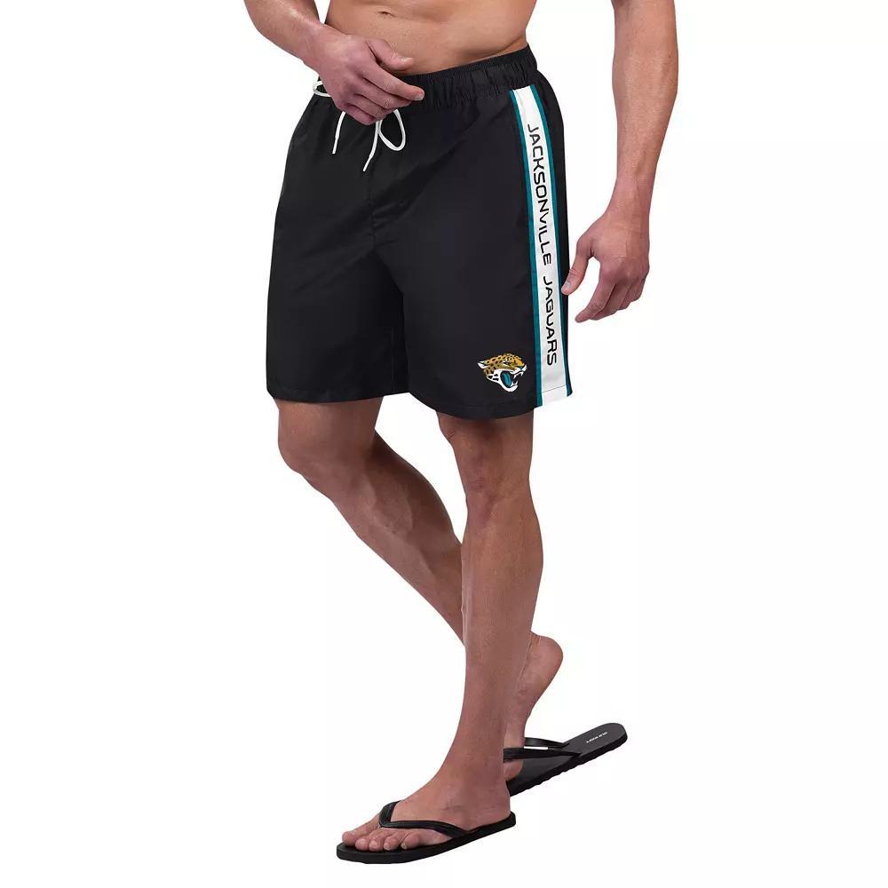 Men's G-III Sports by Carl Banks Black Jacksonville Jaguars Streamline Volley Swim Shorts,  Product Image