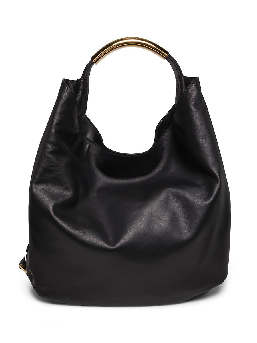 Womens Handle Me Leather Hobo Bag Product Image