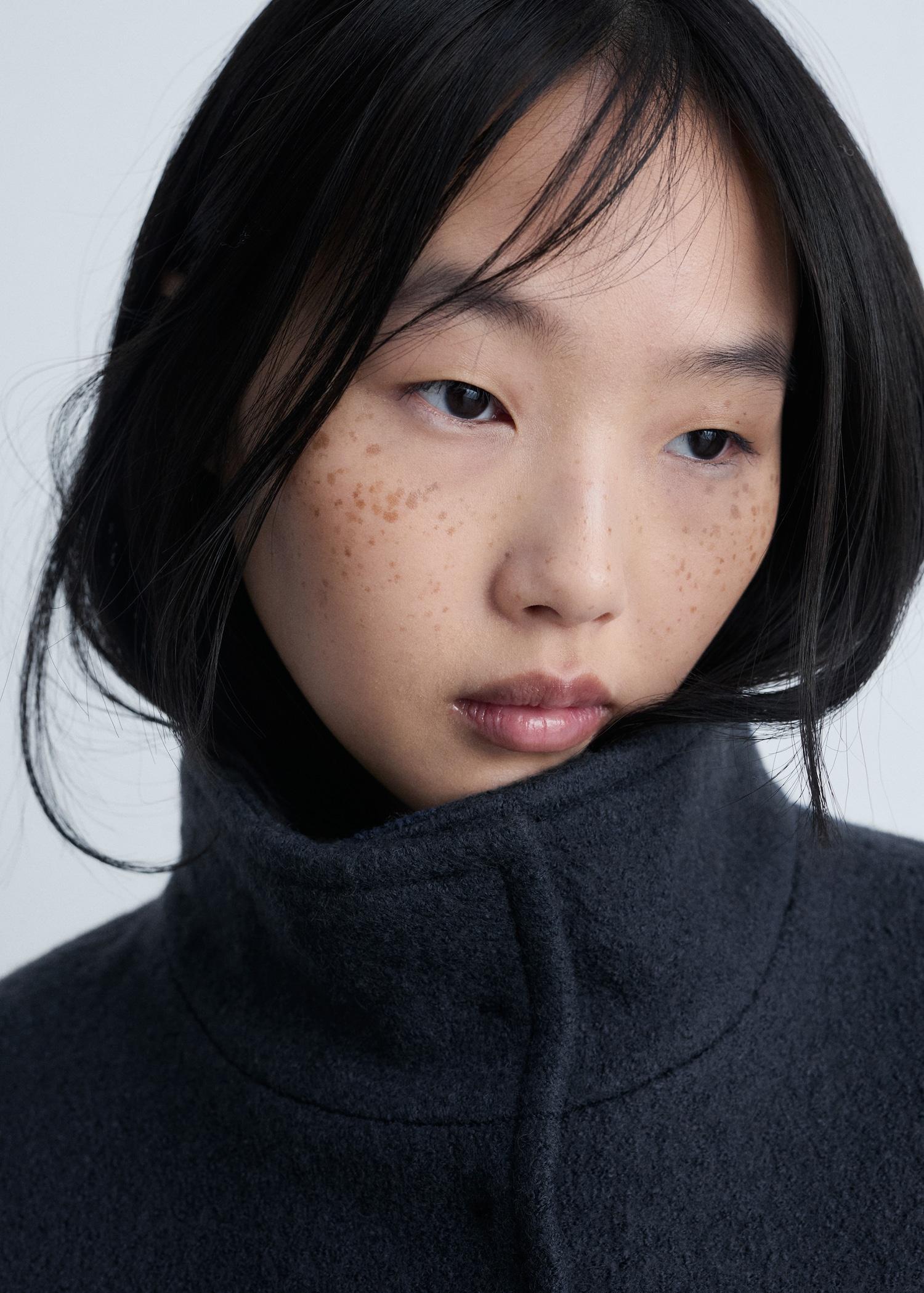 Turtleneck wool jacket - Women | MANGO USA Product Image