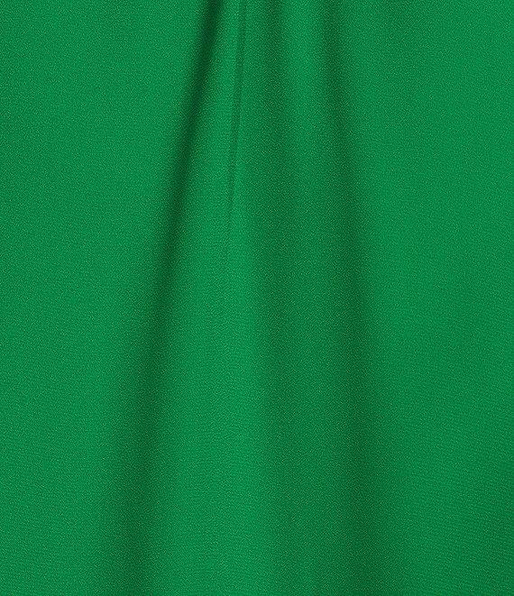 CeCe Heavy Georgette Point Collar Long Sleeve Pearl Button Front Shirt Product Image