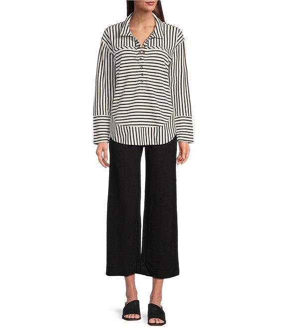 APNY Henley Grommet Placket Collar Long Sleeve Top Product Image