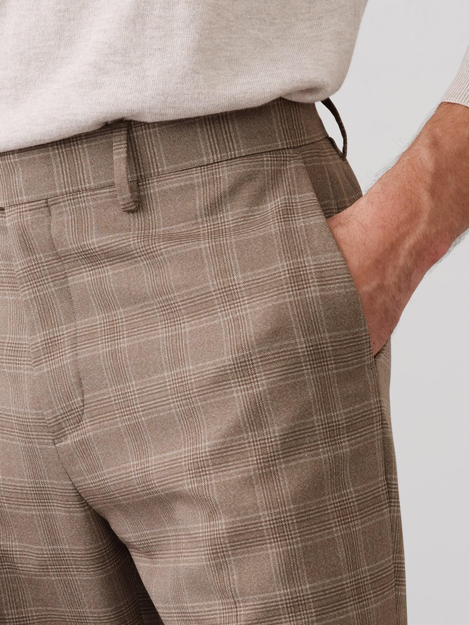 Tailored-Fit Taupe Glen Plaid Suit Trouser Product Image